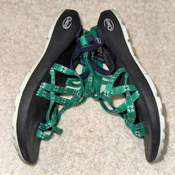 Chaco Green and Black Sandals Size 7 - Picture 5 of 6